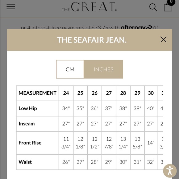 The Great. Wide Leg Seafair high rise jeans. Size 28. - Picture 7 of 7